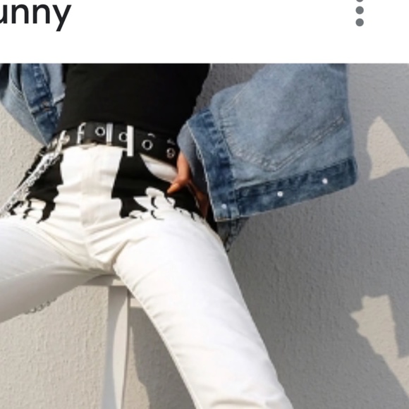 White/black flame pants - Picture 4 of 4